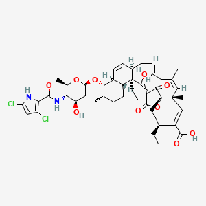 (1S,3S,6R,7Z,10E,13R,16S,17S,18S,21R,22R)-17-[(2R,4R,5S,6R)-5-[(3,5-dichloro-1H-pyrrole-2-carbonyl)amino]-4-hydroxy-6-methyloxan-2-yl]oxy-3,22-diethyl-23-hydroxy-6,8,18-trimethyl-25,27-dioxo-26-oxapentacyclo[22.2.1.01,6.013,22.016,21]heptacosa-4,7,10,14,23-pentaene-4-carboxylic acid