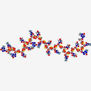 1-[4-[[3-[[5-(2-amino-6-oxo-5H-purin-9-yl)-3-[[3-[[3-[[3-[[3-[[3-[[3-[[3-[[3-[[3-[[3-[[3-[[5-(2-amino-6-oxo-5H-purin-9-yl)-3-[[3-[[5-(2-amino-6-oxo-5H-purin-9-yl)-3-hydroxyoxolan-2-yl]methoxy-hydroxyphosphinothioyl]oxy-5-(4-amino-2-oxopyrimidin-1-yl)oxolan-2-yl]methoxy-hydroxyphosphinothioyl]oxyoxolan-2-yl]methoxy-hydroxyphosphinothioyl]oxy-5-(5-methyl-2,4-dioxo-1,3-diazinan-1-yl)oxolan-2-yl]methoxy-hydroxyphosphinothioyl]oxy-5-(5-methyl-2,4-dioxo-1,3-diazinan-1-yl)oxolan-2-yl]methoxy-hydroxyphosphinothioyl]oxy-5-(4-amino-2-oxopyrimidin-1-yl)oxolan-2-yl]methoxy-hydroxyphosphinothioyl]oxy-5-(5-methyl-2,4-dioxo-1,3-diazinan-1-yl)oxolan-2-yl]methoxy-hydroxyphosphinothioyl]oxy-5-(5-methyl-2,4-dioxo-1,3-diazinan-1-yl)oxolan-2-yl]methoxy-hydroxyphosphinothioyl]oxy-5-(4-amino-2-oxopyrimidin-1-yl)oxolan-2-yl]methoxy-hydroxyphosphinothioyl]oxy-5-(5-methyl-2,4-dioxo-1,3-diazinan-1-yl)oxolan-2-yl]methoxy-hydroxyphosphinothioyl]oxy-5-(5-methyl-2,4-dioxo-1,3-diazinan-1-yl)oxolan-2-yl]methoxy-hydroxyphosphinothioyl]oxy-5-(4-amino-2-oxopyrimidin-1-yl)oxolan-2-yl]methoxy-hydroxyphosphinothioyl]oxy-5-(5-methyl-2,4-dioxo-1,3-diazinan-1-yl)oxolan-2-yl]methoxy-hydroxyphosphinothioyl]oxy-5-(4-amino-2-oxopyrimidin-1-yl)oxolan-2-yl]methoxy-hydroxyphosphinothioyl]oxyoxolan-2-yl]methoxy-hydroxyphosphinothioyl]oxy-5-(5-methyl-2,4-dioxo-1,3-diazinan-1-yl)oxolan-2-yl]methoxy-hydroxyphosphinothioyl]oxy-5-[[[2-[[[5-(2-amino-6-oxo-5H-purin-9-yl)-2-[[[2-[[[5-(2-amino-6-oxo-5H-purin-9-yl)-2-(hydroxymethyl)oxolan-3-yl]oxy-hydroxyphosphinothioyl]oxymethyl]-5-(4-amino-2-oxopyrimidin-1-yl)oxolan-3-yl]oxy-sulfanylphosphoryl]oxymethyl]oxolan-3-yl]oxy-hydroxyphosphinothioyl]oxymethyl]-5-(5-methyl-2,4-dioxo-1,3-diazinan-1-yl)oxolan-3-yl]oxy-hydroxyphosphinothioyl]oxymethyl]oxolan-2-yl]-5-methyl-1,3-diazinane-2,4-dione