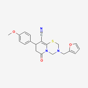 3-[(FURAN-2-YL)METHYL]-8-(4-METHOXYPHENYL)-6-OXO-2H,3H,4H,6H,7H,8H-PYRIDO[2,1-B][1,3,5]THIADIAZINE-9-CARBONITRILE