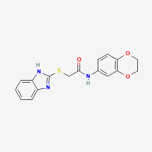 2-(1H-benzimidazol-2-ylthio)-N-(2,3-dihydro-1,4-benzodioxin-6-yl)acetamide