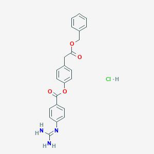 [4-(2-oxo-2-phenylmethoxyethyl)phenyl] 4-(diaminomethylideneamino)benzoate;hydrochloride