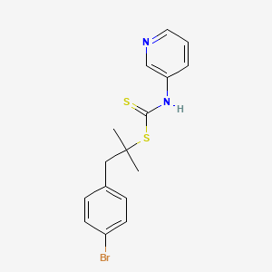 B14680524 Carbonimidodithioic acid, 3-pyridinyl-, (4-bromophenyl)methyl 1-methylethyl ester CAS No. 34763-45-6