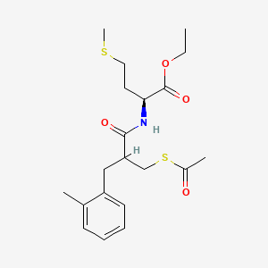 ethyl (2S)-2-[[2-(acetylsulfanylmethyl)-3-(2-methylphenyl)propanoyl]amino]-4-methylsulfanylbutanoate