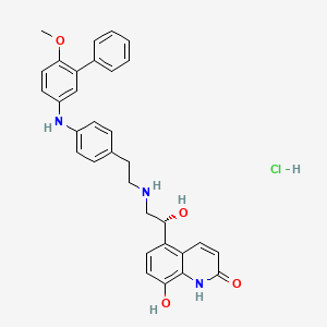 8-hydroxy-5-[(1R)-1-hydroxy-2-[2-[4-(4-methoxy-3-phenylanilino)phenyl]ethylamino]ethyl]-1H-quinolin-2-one;hydrochloride