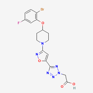 2-[5-[3-[4-(2-bromo-5-fluorophenoxy)piperidin-1-yl]-1,2-oxazol-5-yl]tetrazol-2-yl]acetic acid