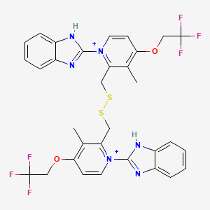 2-[2-[[[1-(1H-benzimidazol-2-yl)-3-methyl-4-(2,2,2-trifluoroethoxy)pyridin-1-ium-2-yl]methyldisulfanyl]methyl]-3-methyl-4-(2,2,2-trifluoroethoxy)pyridin-1-ium-1-yl]-1H-benzimidazole