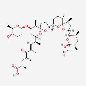 (E,2S,4R,8S)-8-[(2S,5R,6R,7R,9S)-2-[(2R,4S,9R)-2-[(2S,3S,5S,6R)-6-hydroxy-6-(hydroxymethyl)-3,5-dimethyloxan-2-yl]-4,6-dimethyl-1,10-dioxaspiro[4.5]decan-9-yl]-7-[(2R,5S,6R)-5-methoxy-6-methyloxan-2-yl]oxy-2,6-dimethyl-1,10-dioxaspiro[4.5]decan-9-yl]-2,4,6-trimethyl-5-oxonon-6-enoic acid