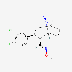 (E)-1-[(2R,3S)-3-(3,4-Dichlorophenyl)-8-methyl-8-azabicyclo[3.2.1]octan-2-yl]-N-methoxymethanimine