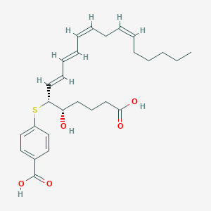 4-{[(4S,5R,6E,8E,10Z,13Z)-1-carboxy-4-hydroxynonadeca-6,8,10,13-tetraen-5-yl]sulfanyl}benzoic acid