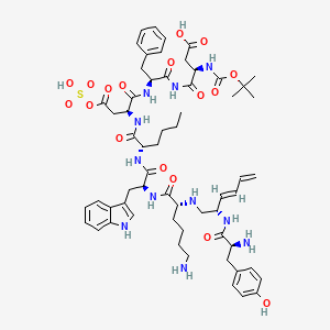 (3R)-4-[[(2S)-2-[[(2S)-2-[[(2S)-2-[[(2S)-2-[[(2R)-6-amino-2-[[(2S,3E)-2-[[(2S)-2-amino-3-(4-hydroxyphenyl)propanoyl]amino]hexa-3,5-dienyl]amino]hexanoyl]amino]-3-(1H-indol-3-yl)propanoyl]amino]hexanoyl]amino]-4-oxo-4-sulfooxybutanoyl]amino]-3-phenylpropan