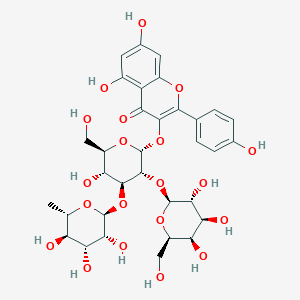 5,7-dihydroxy-3-[(2R,3R,4S,5R,6R)-5-hydroxy-6-(hydroxymethyl)-3-[(2S,3R,4S,5R,6R)-3,4,5-trihydroxy-6-(hydroxymethyl)oxan-2-yl]oxy-4-[(2S,3R,4R,5R,6S)-3,4,5-trihydroxy-6-methyloxan-2-yl]oxyoxan-2-yl]oxy-2-(4-hydroxyphenyl)chromen-4-one