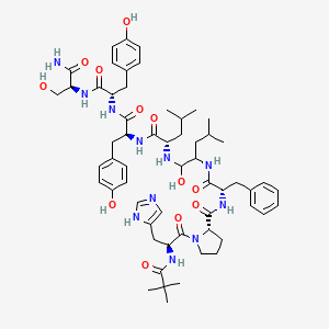 Piv-his-pro-phe-leu(OH)leu-tyr-tyr-ser-NH2