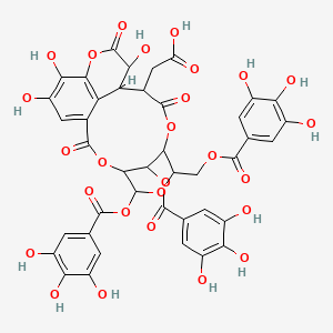 2-[(4R,5S,7R,8R,11S,12S,13S,21S)-13,17,18-trihydroxy-2,10,14-trioxo-5,21-bis[(3,4,5-trihydroxybenzoyl)oxy]-7-[(3,4,5-trihydroxybenzoyl)oxymethyl]-3,6,9,15-tetraoxatetracyclo[10.7.1.14,8.016,20]henicosa-1(19),16(20),17-trien-11-yl]acetic acid