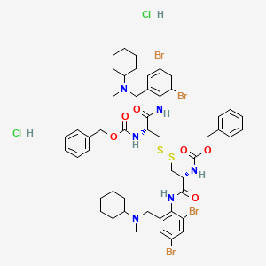 benzyl N-[(1R)-1-[[2,4-dibromo-6-[(cyclohexyl-methyl-amino)methyl]phenyl]carbamoyl]-2-[(2R)-2-[[2,4-dibromo-6-[(cyclohexyl-methyl-amino)methyl]phenyl]carbamoyl]-2-phenylmethoxycarbonylamino-ethyl]disulfanyl-ethyl]carbamate dihydrochloride