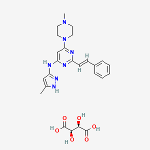 (2R,3R)-2,3-dihydroxybutanedioic acid;6-(4-methylpiperazin-1-yl)-N-(5-methyl-1H-pyrazol-3-yl)-2-[(E)-2-phenylethenyl]pyrimidin-4-amine