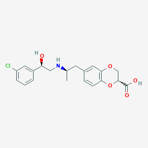 (2R)-6-[(2R)-2-[[(2R)-2-(3-chlorophenyl)-2-hydroxyethyl]amino]propyl]-2,3-dihydro-1,4-benzodioxine-2-carboxylic acid