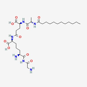 L-Lysinamide, glycyl-6-carboxy-N6-(N-(N-(1-oxododecyl)-L-alanyl)-D-gamma-glutamyl)-, threo-