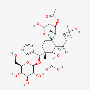 (2'S,3S,4aR,7R,8R,8aR)-8-[(1R)-1-acetyloxy-2-carboxyethyl]-3-[(S)-furan-3-yl-[(2R,3R,4S,5S,6R)-3,4,5-trihydroxy-6-(hydroxymethyl)oxan-2-yl]oxymethyl]-7-(2-hydroxypropan-2-yl)-3,4a,8-trimethyl-5-oxospiro[2,6,7,8a-tetrahydro-1H-naphthalene-4,3'-oxirane]-2'-carboxylic acid