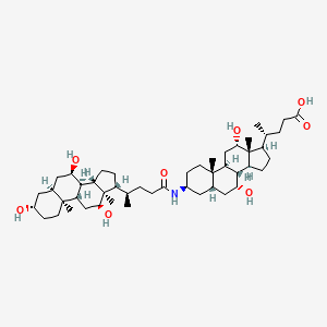 (4R)-4-[(3S,5S,7R,8R,9S,10S,12S,13R,14S,17R)-7,12-dihydroxy-10,13-dimethyl-3-[[(4R)-4-[(3S,5S,7R,8R,9S,10S,12S,13R,14S,17R)-3,7,12-trihydroxy-10,13-dimethyl-2,3,4,5,6,7,8,9,11,12,14,15,16,17-tetradecahydro-1H-cyclopenta[a]phenanthren-17-yl]pentanoyl]amino]-2,3,4,5,6,7,8,9,11,12,14,15,16,17-tetradecahydro-1H-cyclopenta[a]phenanthren-17-yl]pentanoic acid