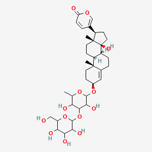 5-[(3S,8R,9S,10R,13R,14S,17R)-3-[3,5-dihydroxy-6-methyl-4-[3,4,5-trihydroxy-6-(hydroxymethyl)oxan-2-yl]oxyoxan-2-yl]oxy-14-hydroxy-10,13-dimethyl-1,2,3,6,7,8,9,11,12,15,16,17-dodecahydrocyclopenta[a]phenanthren-17-yl]pyran-2-one