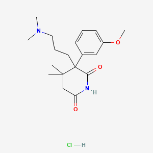 3-[3-(dimethylamino)propyl]-3-(3-methoxyphenyl)-4,4-dimethylpiperidine-2,6-dione;hydrochloride