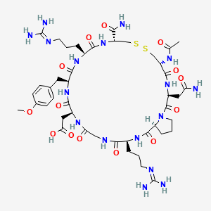 2-[(3S,6R,11R,14S,17S,20S,26S,29S)-6-acetamido-3-(2-amino-2-oxoethyl)-11-carbamoyl-14,26-bis[3-(diaminomethylideneamino)propyl]-17-[(4-methoxyphenyl)methyl]-2,5,13,16,19,22,25,28-octaoxo-8,9-dithia-1,4,12,15,18,21,24,27-octazabicyclo[27.3.0]dotriacontan-2