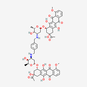 (7S,9S)-9-acetyl-7-[(2R,4S,5S,6S)-4-[[4-[[[(2S,3S,4S,6R)-6-[[(1S,3S)-3-acetyl-3,5,12-trihydroxy-10-methoxy-6,11-dioxo-2,4-dihydro-1H-tetracen-1-yl]oxy]-3-hydroxy-2-methyloxan-4-yl]amino]methyl]phenyl]methylamino]-5-hydroxy-6-methyloxan-2-yl]oxy-6,9,11-tri