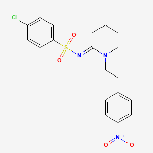 4-Chloro-N-(1-(4-nitrophenethyl)piperidin-2-ylidene)benzenesulfonamide