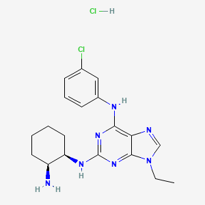 2-N-[(1R,2S)-2-aminocyclohexyl]-6-N-(3-chlorophenyl)-9-ethylpurine-2,6-diamine;hydrochloride