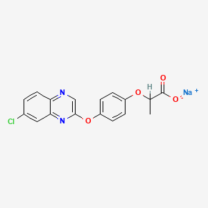 Propanoic acid, 2-[4-[(7-chloro-2-quinoxalinyl)oxy]phenoxy]-, sodium salt (1:1)