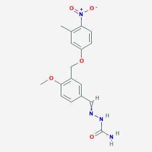 2-((Z)-1-{4-METHOXY-3-[(3-METHYL-4-NITROPHENOXY)METHYL]PHENYL}METHYLIDENE)-1-HYDRAZINECARBOXAMIDE