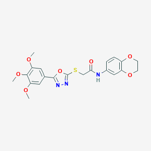 N-(2,3-dihydro-1,4-benzodioxin-6-yl)-2-{[5-(3,4,5-trimethoxyphenyl)-1,3,4-oxadiazol-2-yl]sulfanyl}acetamide