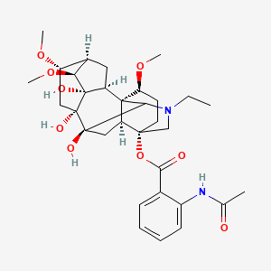 [(1S,2S,3S,4S,5R,6S,8S,9R,13S,16S,17S)-11-ethyl-3,8,9-trihydroxy-4,6,16-trimethoxy-11-azahexacyclo[7.7.2.12,5.01,10.03,8.013,17]nonadecan-13-yl] 2-acetamidobenzoate