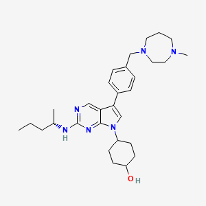 4-[5-[4-[(4-methyl-1,4-diazepan-1-yl)methyl]phenyl]-2-[[(2S)-pentan-2-yl]amino]pyrrolo[2,3-d]pyrimidin-7-yl]cyclohexan-1-ol