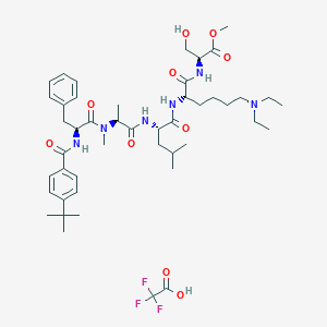 methyl (2S)-2-[[(2S)-2-[[(2S)-2-[[(2S)-2-[[(2S)-2-[(4-tert-butylbenzoyl)amino]-3-phenylpropanoyl]-methylamino]propanoyl]amino]-4-methylpentanoyl]amino]-6-(diethylamino)hexanoyl]amino]-3-hydroxypropanoate;2,2,2-trifluoroacetic acid