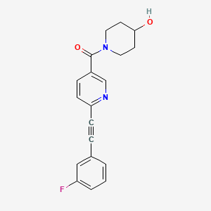 [6-[2-(3-fluorophenyl)ethynyl]pyridin-3-yl]-(4-hydroxypiperidin-1-yl)methanone