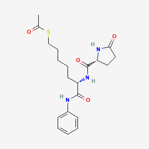 Thioacetic acid S-[(S)-6-[[(R)-5-oxopyrrolidine-2-ylcarbonyl]amino]-6-(phenylcarbamoyl)hexyl] ester