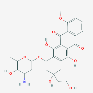 7-(4-amino-5-hydroxy-6-methyloxan-2-yl)oxy-6,9,11-trihydroxy-9-(2-hydroxyethyl)-4-methoxy-8,10-dihydro-7H-tetracene-5,12-dione