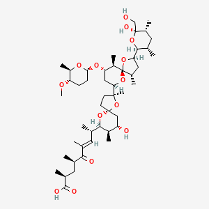 (E,2S,4R,8S)-8-[(2S,5R,7S,8R,9R)-7-hydroxy-2-[(2R,4S,5S,7R,9S,10R)-2-[(2S,3S,5R,6R)-6-hydroxy-6-(hydroxymethyl)-3,5-dimethyloxan-2-yl]-9-[(2S,5S,6R)-5-methoxy-6-methyloxan-2-yl]oxy-4,10-dimethyl-1,6-dioxaspiro[4.5]decan-7-yl]-2,8-dimethyl-1,10-dioxaspiro[4.5]decan-9-yl]-2,4,6-trimethyl-5-oxonon-6-enoic acid