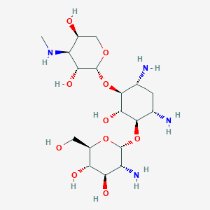 (2R,3S,4R,5R,6S)-5-amino-6-[(1R,2S,3S,4R,6S)-4,6-diamino-3-[(2R,3R,4S,5S)-3,5-dihydroxy-4-(methylamino)oxan-2-yl]oxy-2-hydroxycyclohexyl]oxy-2-(hydroxymethyl)oxane-3,4-diol