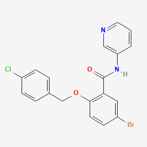 5-bromo-2-[(4-chlorophenyl)methoxy]-N-pyridin-3-ylbenzamide